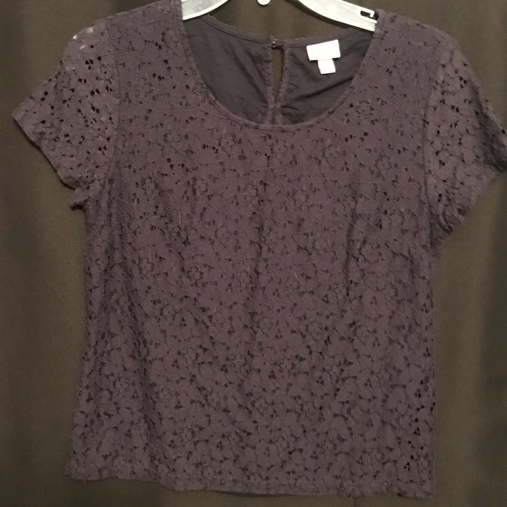 Navy lace blouse